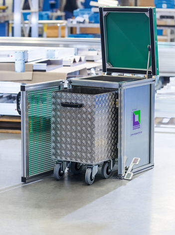 Litter bin made from construction profiles | © MUNK GmbH