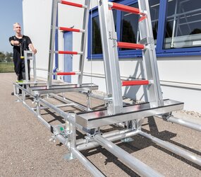 Structure de test pour échelle enfichable, y compris pièce de connexion | © MUNK GmbH