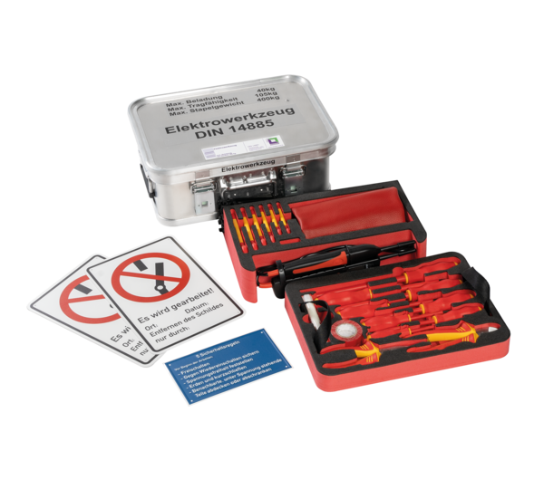 Boîte + contenu Kit d'outils électroportatifs T4 | © MUNK GmbH