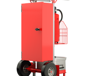 SafeCaddy® "Mobile Brandmeldeanlage" mit Beladung, Rückseite | © MUNK GmbH