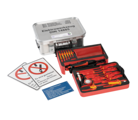 Boîte + contenu Kit d'outils électroportatifs T4 | © MUNK GmbH