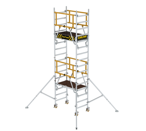 FlexxTower Ein-Personen-Gerüst mit Vorlaufendem Geländer | © MUNK GmbH