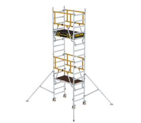 FlexxTower one-person scaffold with guardrail in front | © MUNK GmbH