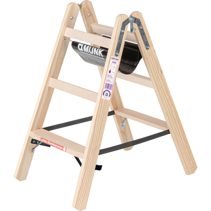 MUNK Günzburger Stufen-Holzleiter beidseitig begehbar / 2x5 Stufen / gemäß TRBS 2121-2 - 33810