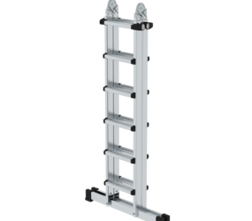 Teleskopleiter 4-teilig mit Traverse, 4x6 Sprossen | © MUNK GmbH
