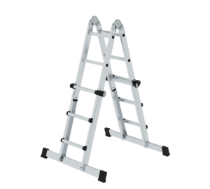 Teleskopleiter 4-teilig mit Traverse, 4x3 Sprossen | © MUNK GmbH