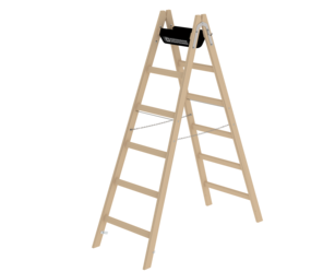 Échelle double à barreaux en bois, 2 x 6 barreaux | © MUNK GmbH