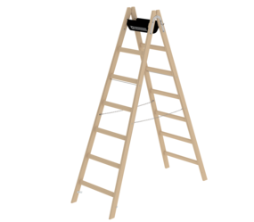 Double-sided rung ladder, wood, 2x7 rungs | © MUNK GmbH