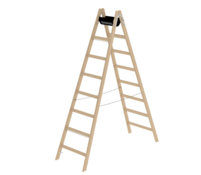 Double-sided rung ladder, wood, 2x8 rungs | © MUNK GmbH