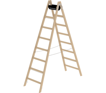 Double-sided rung ladder, wood, 2x8 rungs | © MUNK GmbH