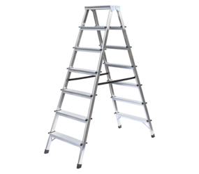 Household ladder, double-sided access, 2x7 steps | © MUNK GmbH