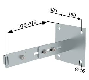 Wall anch. adj. w.clamp,275-375mm adj range | © MUNK GmbH