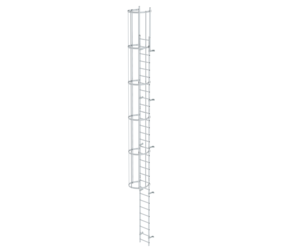 Sing.fl. vertical ladder w.bk prot.br.alu.9.60m | © MUNK GmbH