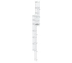 Multi.fl. vertical ladder w.bk prot.br.alu.12.96m | © MUNK GmbH