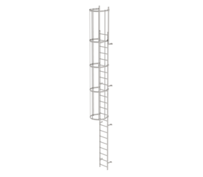 Sing.fl. vertical ladder w.bk prot.st.st.7.64m | © MUNK GmbH