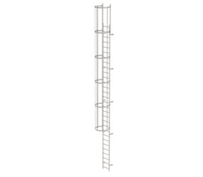 Sing.fl. vertical ladder w.bk prot.st.st.9.60m | © MUNK GmbH