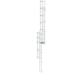 Mult-fl.vert. ladder w.back prot, br. alu 12.96 m | © MUNK GmbH