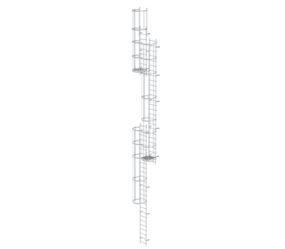 Mult-fl.vert. ladder w.back prot, br. alu 14.36 m | © MUNK GmbH