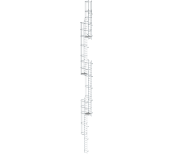 Mult-fl.vert. ladder w.back prot, br. alu 19.96 m | © MUNK GmbH