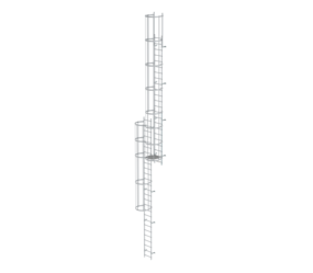 Mult-fl.vert. ladder w.back prot, anod.alu 12.96 m | © MUNK GmbH