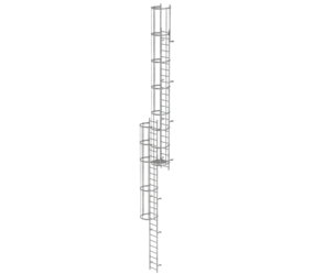 Mult-fl.vert. ladder w.back prot, gal.stl. 12.96 m | © MUNK GmbH