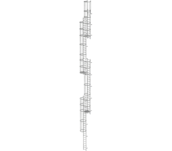 Mult-fl.vert. ladder w.back prot, gal.stl. 19.96 m | © MUNK GmbH