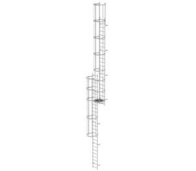 Mult-fl.vert. ladder w.back prot, st.stl. 12.96 m | © MUNK GmbH