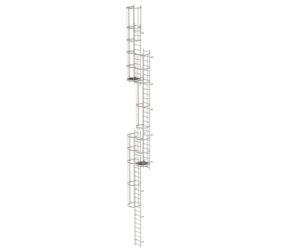 Mult-fl.vert. ladder w.back prot, st.stl. 15.20 m | © MUNK GmbH