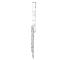 Mult-fl.vert. ladder w.back prot, gal.stl. 18.28 m | © MUNK GmbH