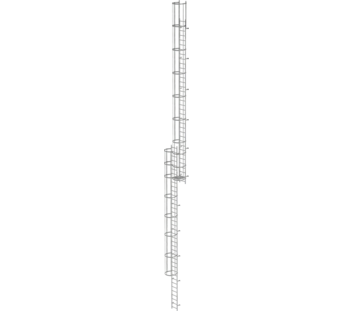 Mult-fl.vert. ladder w.back prot, gal.stl. 19.96 m | © MUNK GmbH