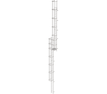 Mult-fl.vert. ladder w.back prot, st.stl. 16.32 m | © MUNK GmbH