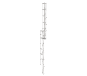 Mult-fl.vert. ladder w.back prot, st.stl. 17.16 m | © MUNK GmbH