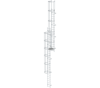 Mult-fl.vert. ladder w.back prot, br. alu 12.12 m | © MUNK GmbH