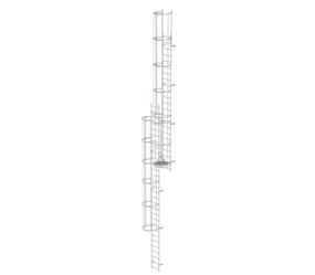 Mult-fl.vert. ladder w.back prot, br. alu 12.96 m | © MUNK GmbH