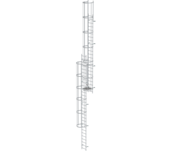 Mult-fl.vert. ladder w.back prot, anod.alu 12.96 m | © MUNK GmbH