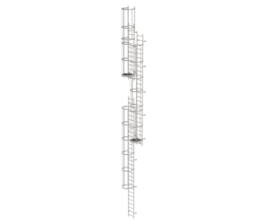 Mult-fl.vert. ladder w.back prot, st.stl. 14.36 m | © MUNK GmbH