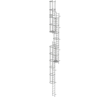 Mult-fl.vert. ladder w.back prot, gal.stl. 14.36 m | © MUNK GmbH