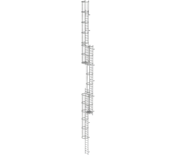Mult-fl.vert. ladder w.back prot, gal.stl. 18.84 m | © MUNK GmbH
