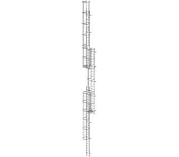 Mult-fl.vert. ladder w.back prot, gal.stl. 18.00 m | © MUNK GmbH