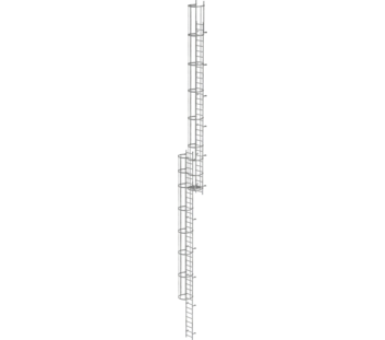 Mult-fl.vert. ladder w.back prot, gal.stl. 19.12 m | © MUNK GmbH