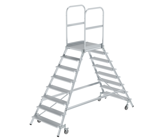 Plat.stairs,2-sid.acc. spr-load.cast. gr. alu,8 st | © MUNK GmbH