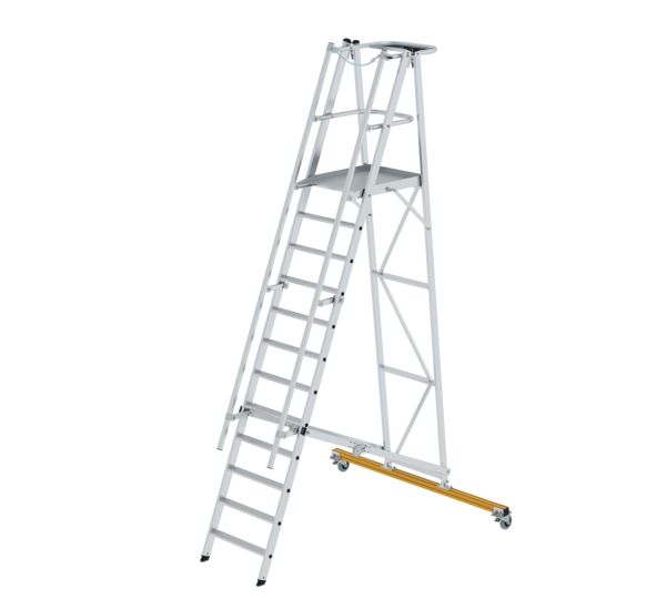 MUNK (Günzburger Steigtechnik) Plattformleiter klappbar und fahrbar, 12 Stufen (052312)