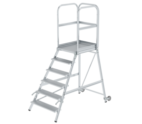 Plat.stairs, 1-sid.acc.w cast/handle gr.alum 6 st | © MUNK GmbH
