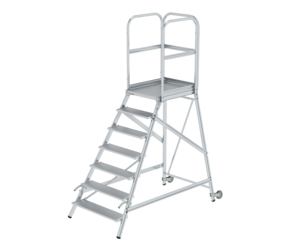 Plat.stairs, 1-sid.acc.w cast/handle gr.alum 7 st | © MUNK GmbH