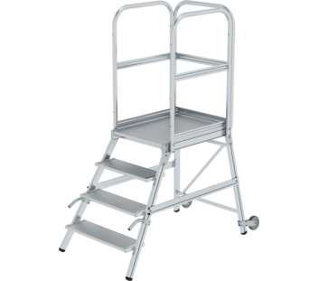 Plat.stairs, 1-sid.acc.w cast/handle gr.alum 4 st | © MUNK GmbH