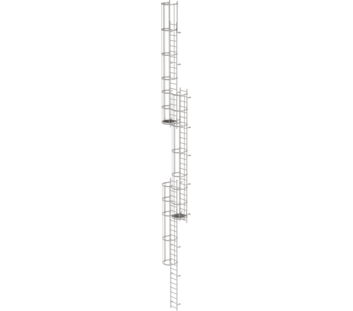 Mult-fl.vert. ladder w.back prot, st.stl. 17.16 m | © MUNK GmbH