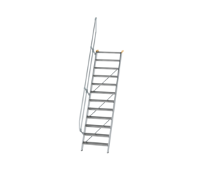 Stairs 60° step width 800 mm, 12 steps, gr. alu | © MUNK GmbH