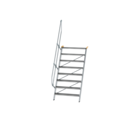 Stairs 60° step width 1,000 mm, 8 steps, gr. alu | © MUNK GmbH