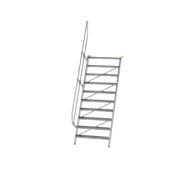 Stairs 60° step width 1,000 mm, 10 steps, gr. alu | © MUNK GmbH