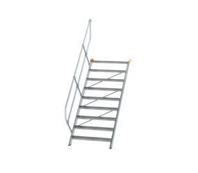 Stairs 45° step width 1,000 mm, 9 steps, gr. alu | © MUNK GmbH